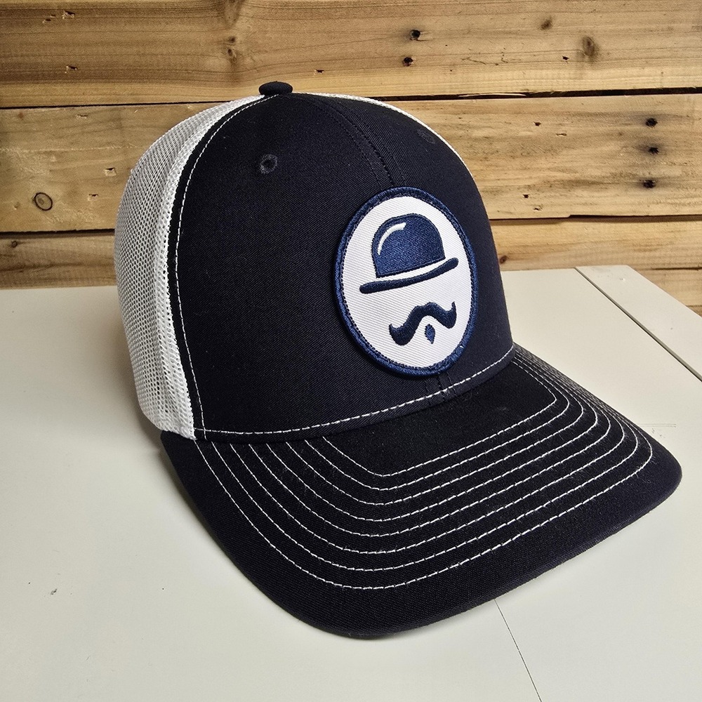 Diligentia Group Hat Cap Snap Back Navy White Trucker Mesh Patch Mens Richardson